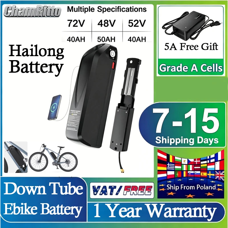 Ebike Conversion Kit 72V 3000W - Комплект для переоборудования 52В 2000Вт, аккумулятор