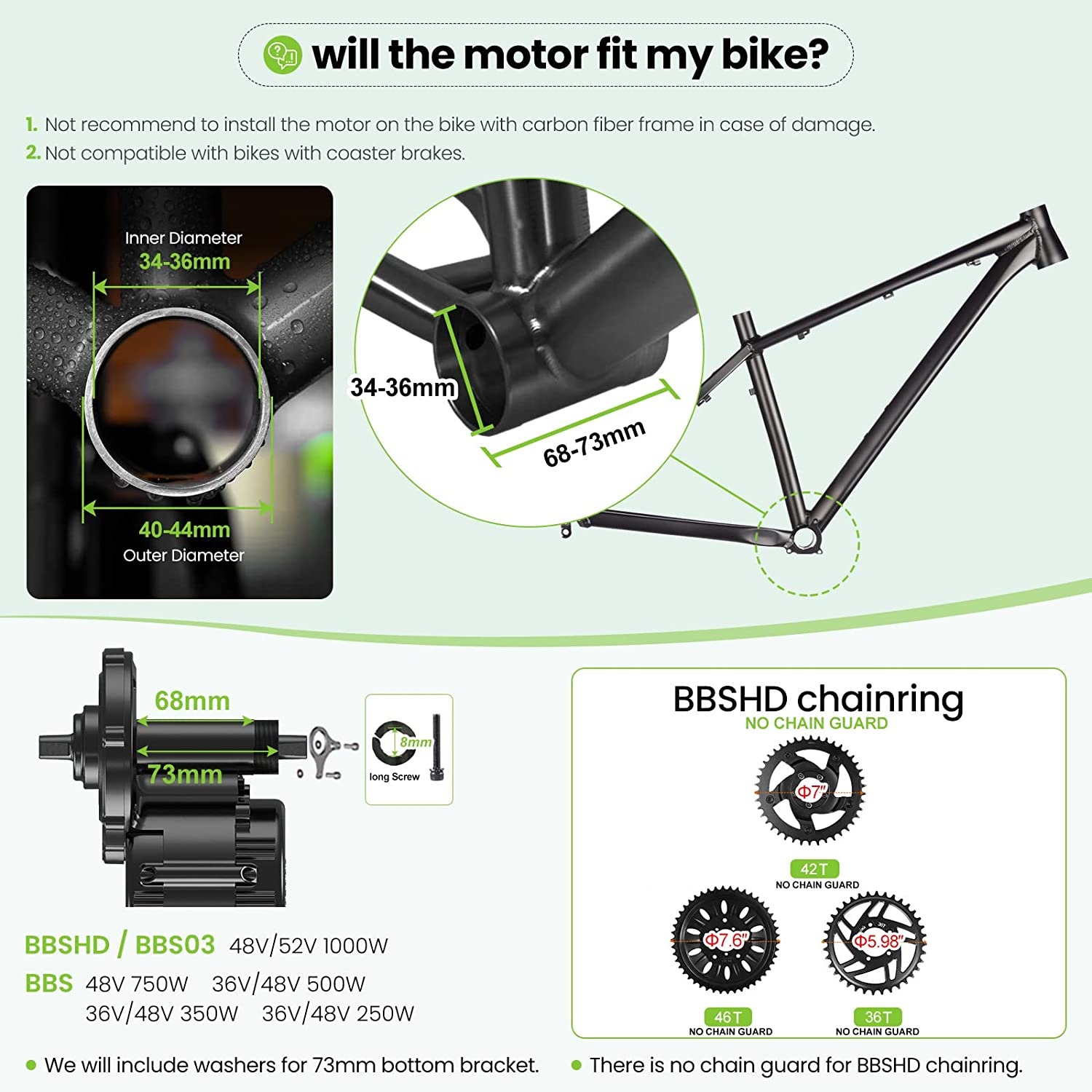 Bafang UART 48 В/52 В 1000 Вт  – обзор и цена Mid Drive Motor Kit 52V 1000W